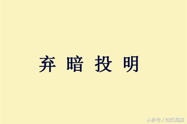 弃暗投明什么意思（弃暗投明解释和意思）