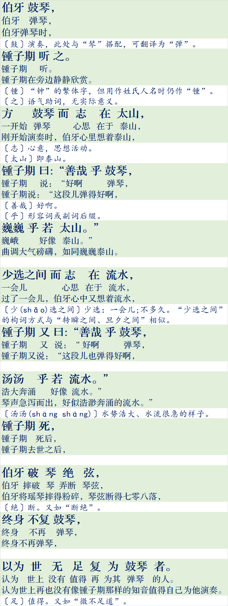 古文伯牙鼓琴翻译（伯牙鼓琴给我们的启示）