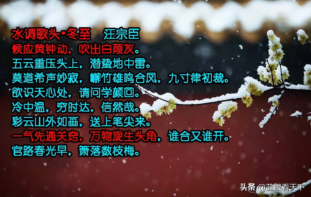 冬至诗句古诗大全段话（关于冬至的古诗词）