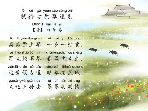 赋得古原草送别古诗词带拼音（赋得古原草送别全诗及诗意）