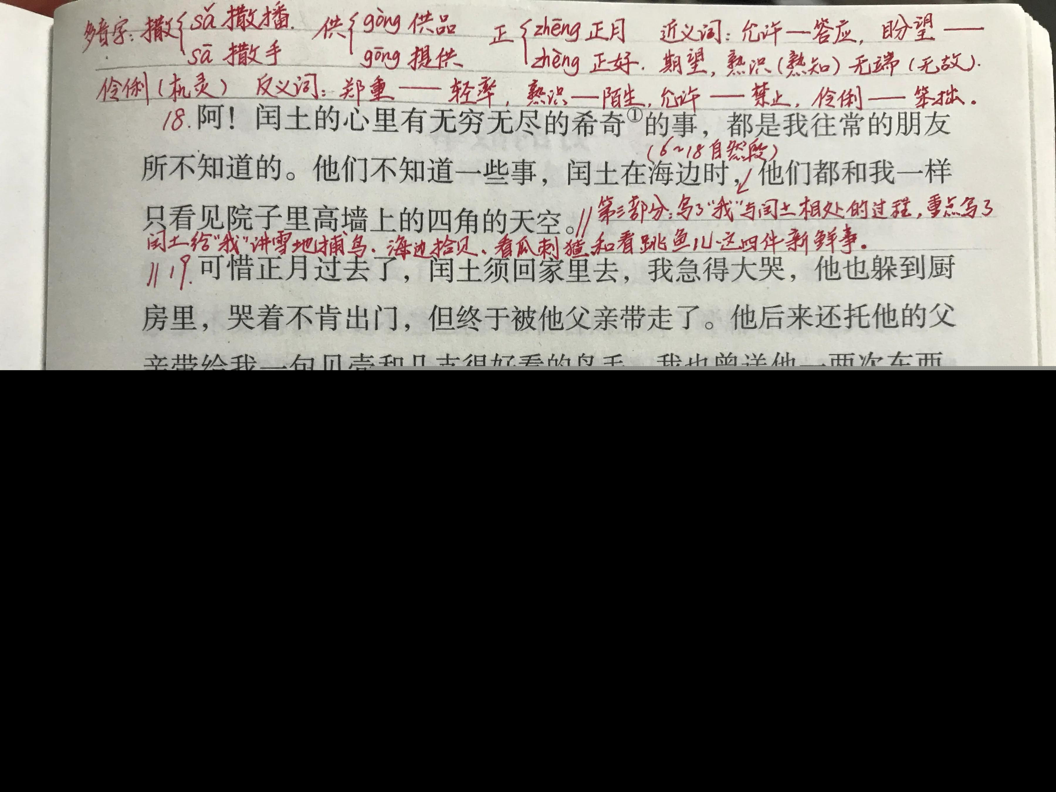 少年闰土的主要内容和段落大意（少年闰土全文解析）