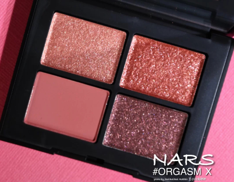 nars2020限量新品四色眼影orgasm x试色，蜜桃女孩看过来！