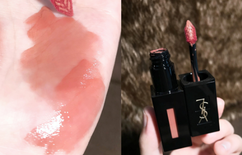 ysl2020奶茶唇釉黑管433口红试色，粉嫩到没有抵抗力！