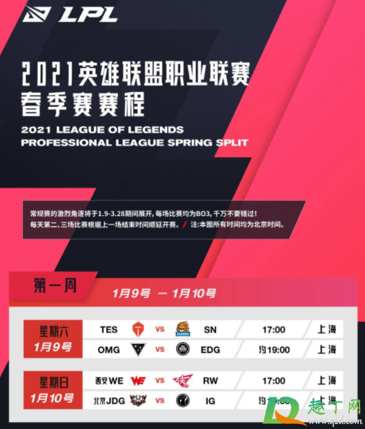 2021lpl春季赛赛程是怎么安排的-2021英雄联盟春季赛开赛时间