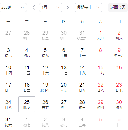 2025至2029连续5年没大年三十吗-2025至2029为什么会没有大年30