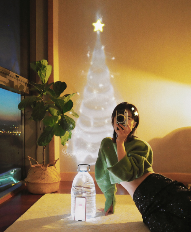 矿泉水瓶圣诞树怎么拍-0成本矿泉水瓶圣诞创意拍照教程